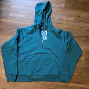 Women's Magcomsen Teal Half-Zip Hoodie NWT